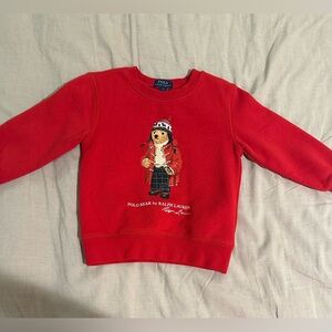 Polo by Ralph Lauren Red Polo Bear Pullover Sweatshirt - Kids